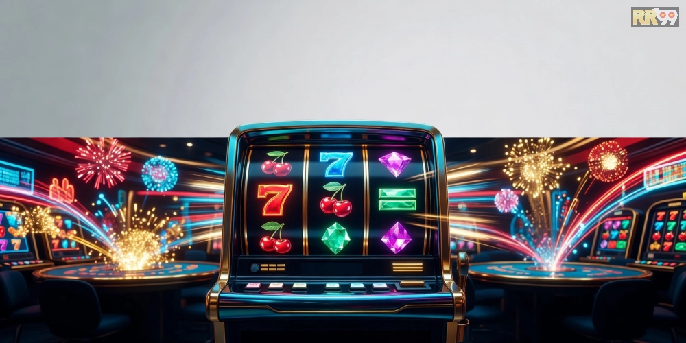 Minh họa khái niệm quay nổ hũ 69vn với hình ảnh slot machine hiện đại